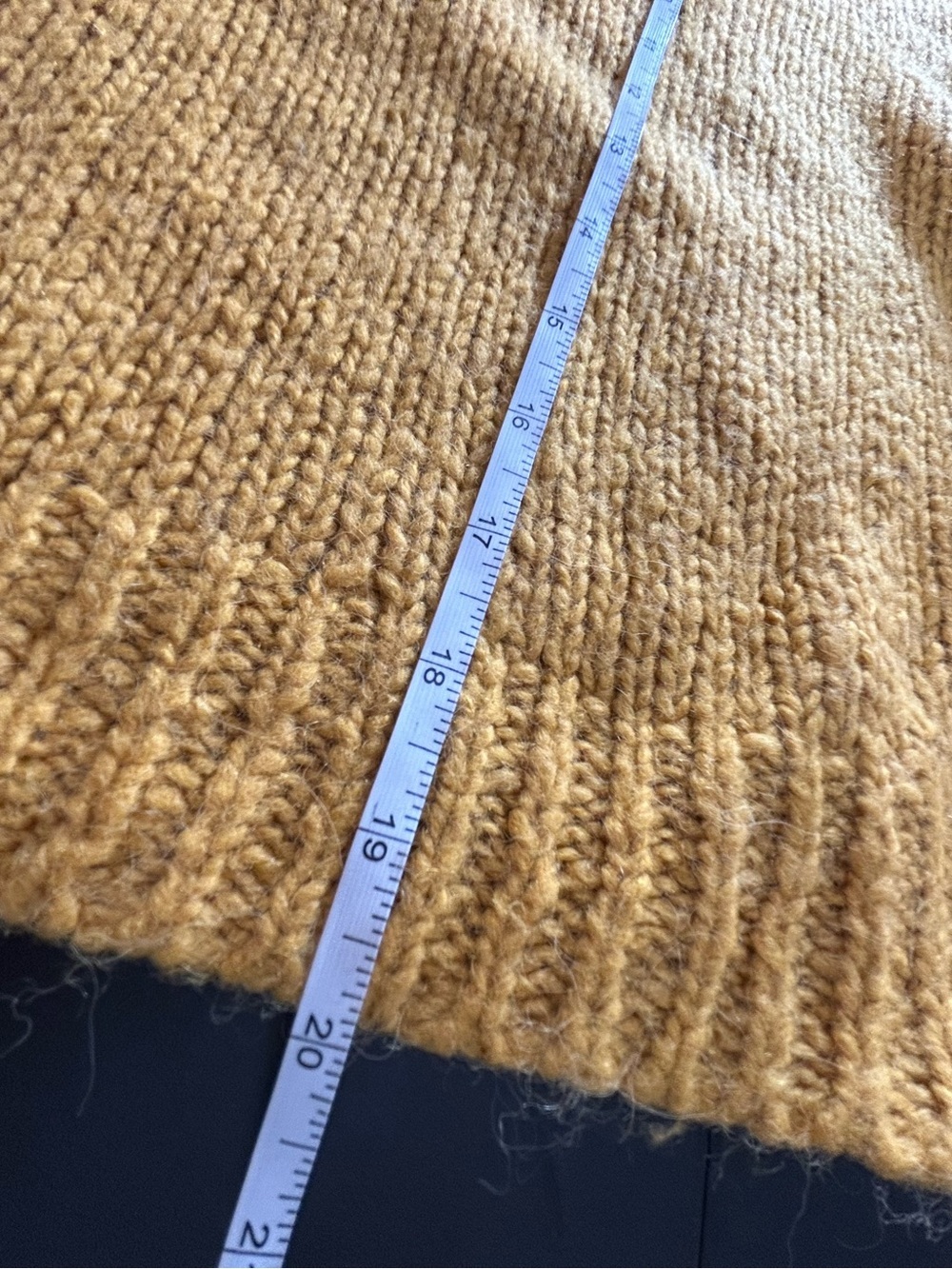 Madewell Balloon Sleeve V-Neck Pullover Sweater Mustard Yellow Alpaca Blend M - Picture 7 of 7